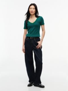 V-Neck Striped Favorite T-Shirt — Nouveau Green 2
