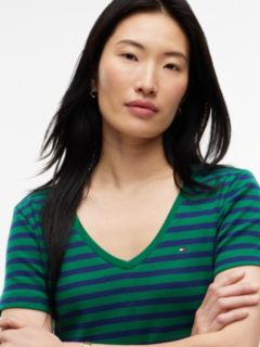 V-Neck Striped Favorite T-Shirt — Nouveau Green 3