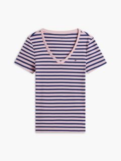 V-Neck Striped Favorite T-Shirt — Mystic Orchid 5