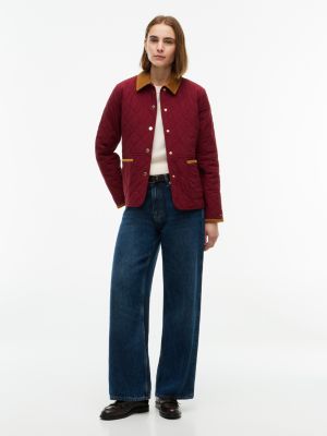 Женская куртка Tommy Hilfiger Quilted, цвет: Бордовый — фото 2