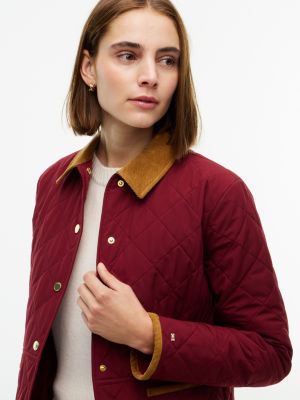 Женская куртка Tommy Hilfiger Quilted, цвет: Бордовый — фото 3