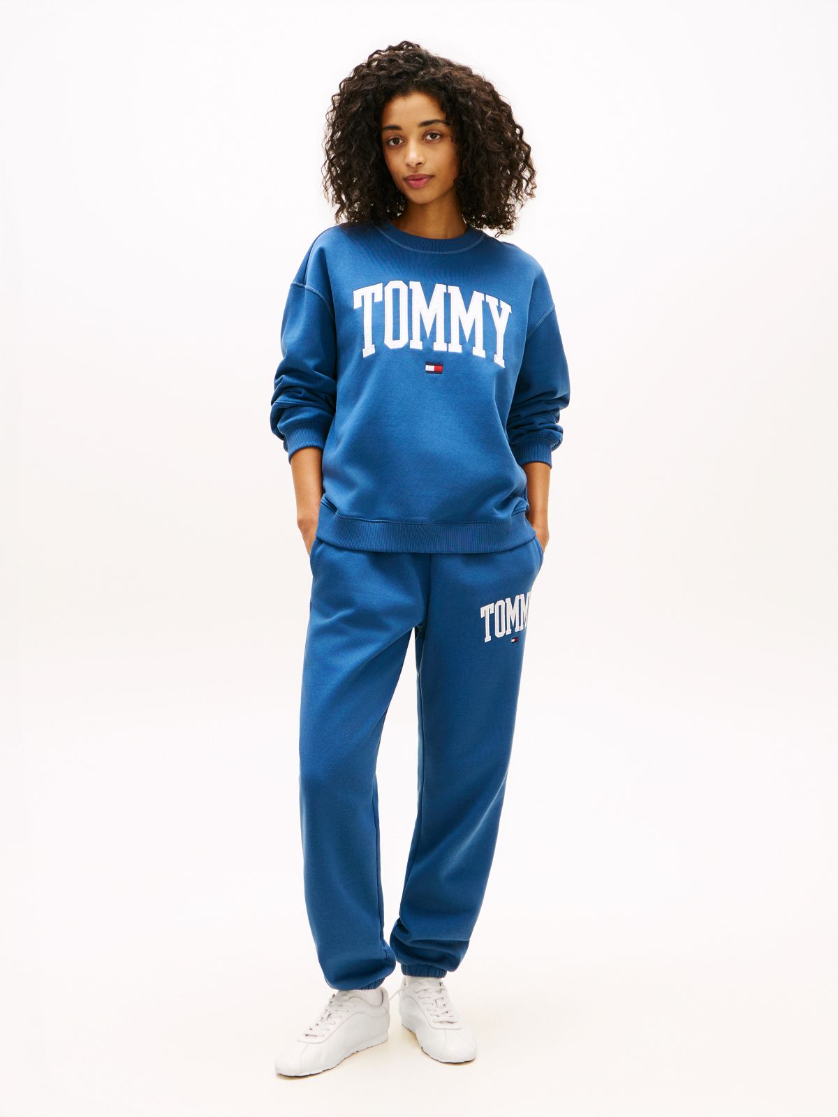 Varsity Tommy Logo Sweatpant — Fossil Blue