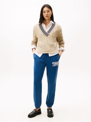 Varsity Tommy Logo Sweatpant, Fossil Blue