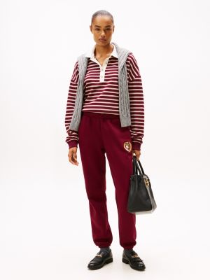 Crest Logo Fleece Sweatpant, Burgundy