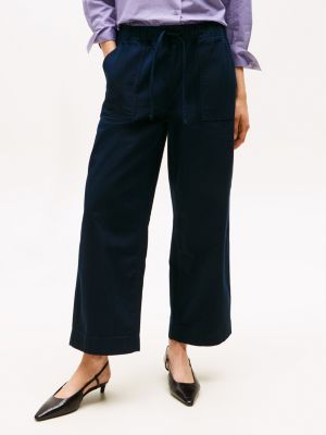 w double polyester pants サイズ2 W005 ovy Herringbone Twill Wide-Leg Pant | Tommy Hilfiger USA