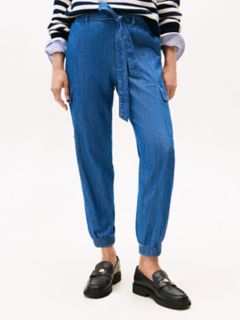 Belted Cargo Jogger — Dark Chambray 1