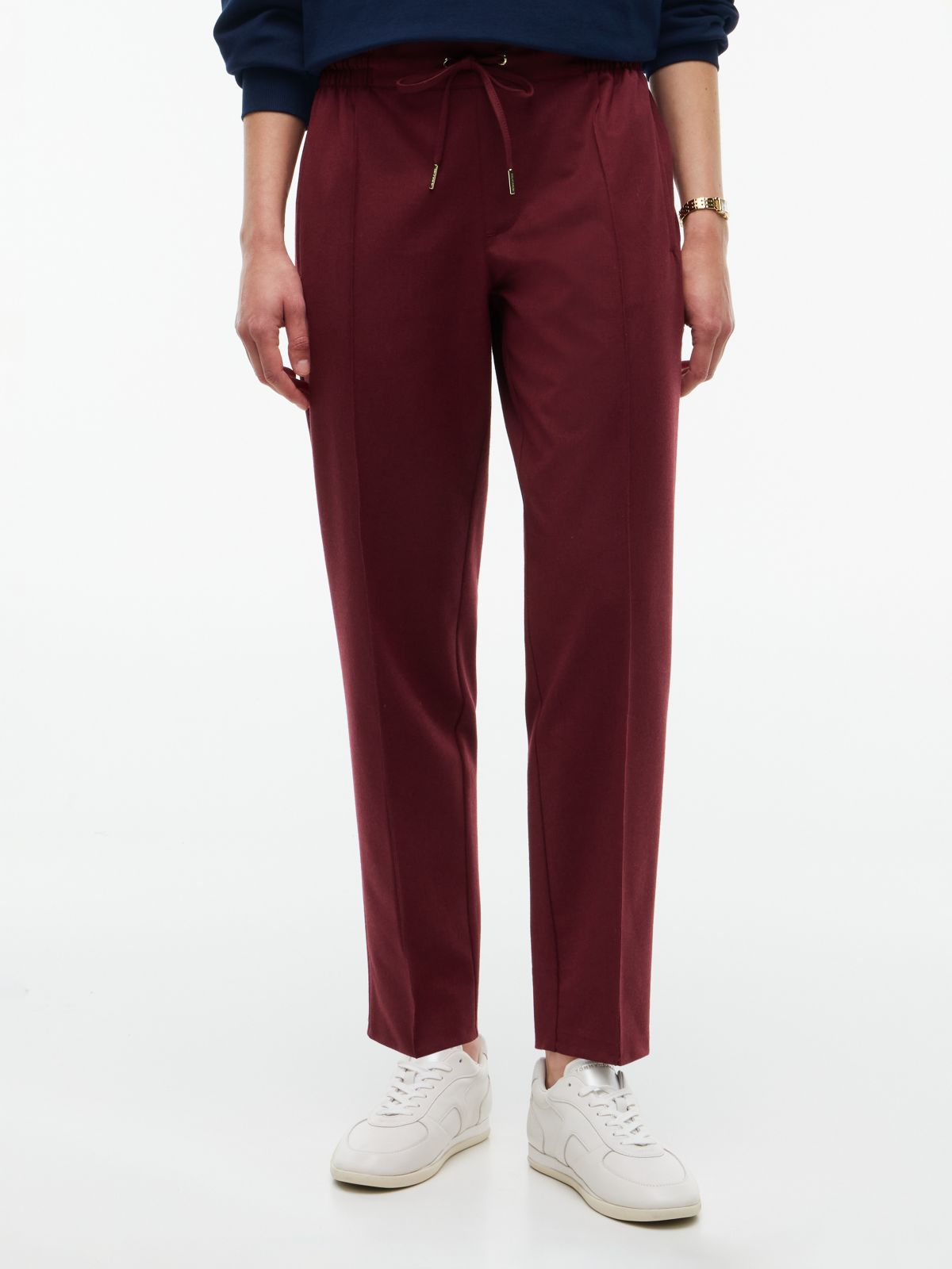 Tapered Drawstring Jogger Pant — Dark Red Header
