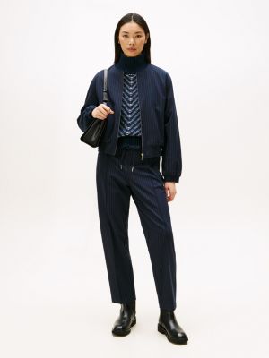 Tapered Drawstring Pant, Navy Blue