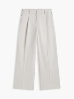 Stretch-Waist Wide Leg Pant — White 5