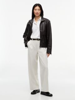 Stretch-Waist Wide Leg Pant — White 2