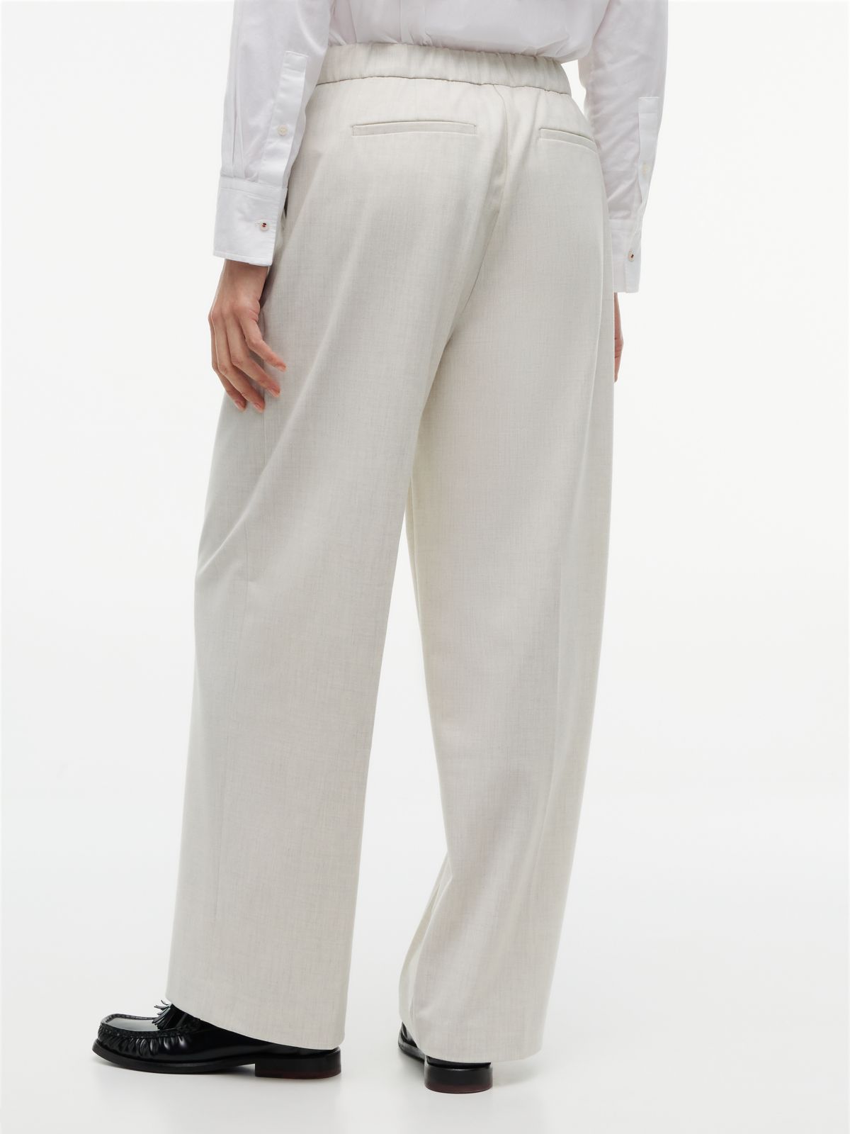 Stretch-Waist Wide Leg Pant — White
