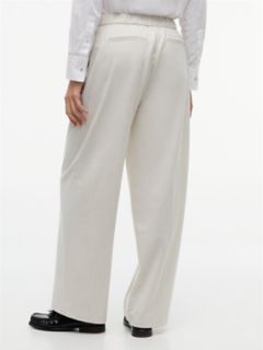 Stretch-Waist Wide Leg Pant — White 4
