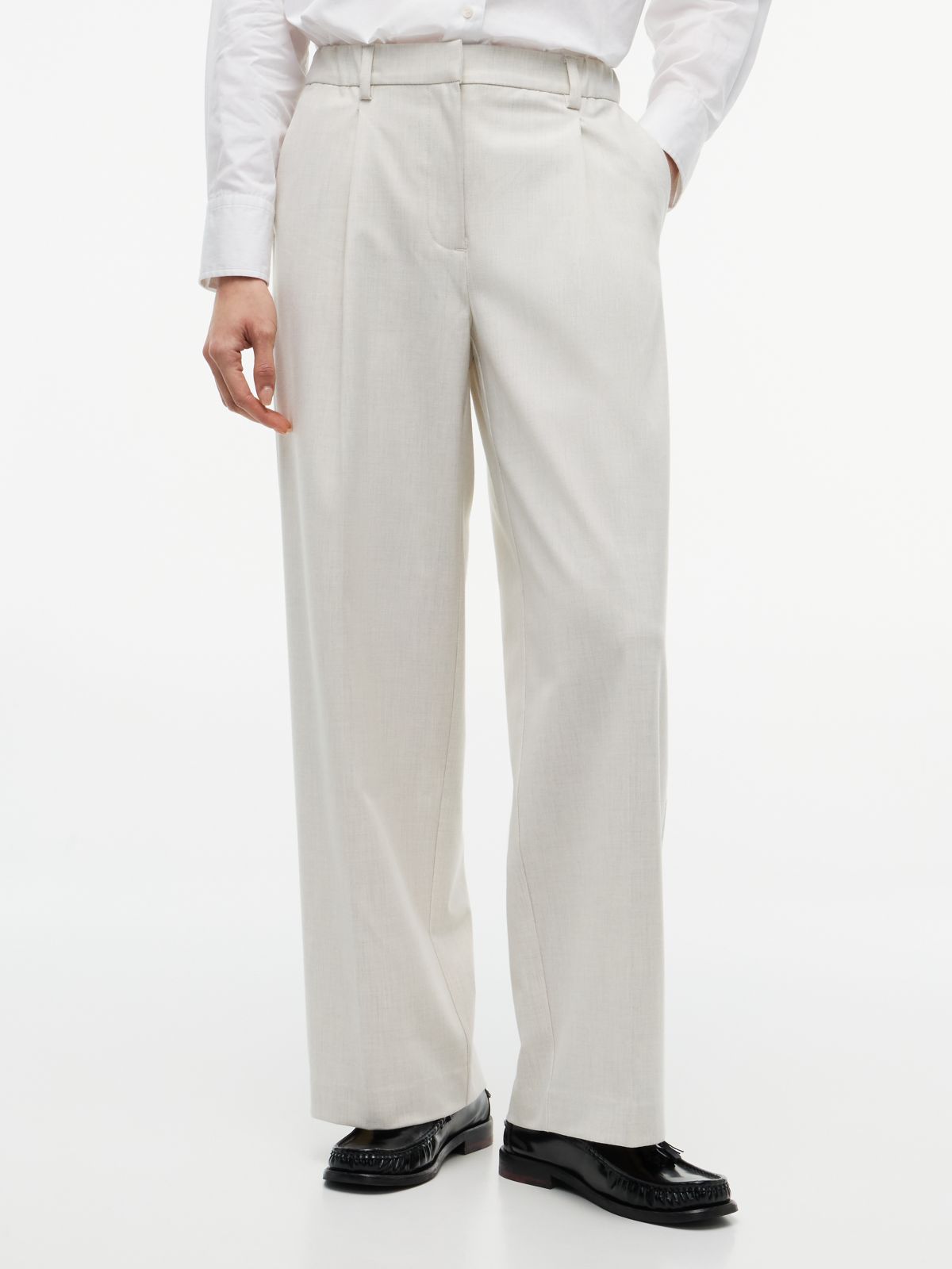 Stretch-Waist Wide Leg Pant — White