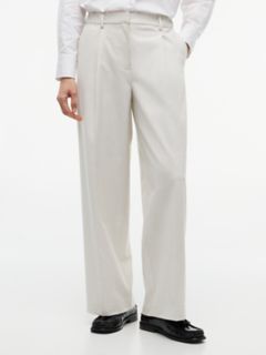 Stretch-Waist Wide Leg Pant — White 1