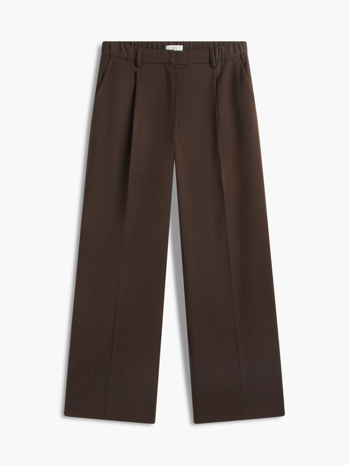 Stretch-Waist Wide Leg Pant — Brown Heather
