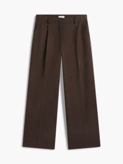 Stretch-Waist Wide Leg Pant — Brown Heather 5