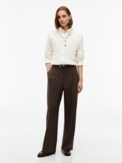 Stretch-Waist Wide Leg Pant — Brown Heather 2