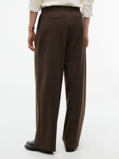Stretch-Waist Wide Leg Pant — Brown Heather 4