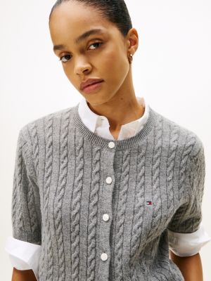 Short-Sleeve Cable Knit Cardigan | Tommy Hilfiger
