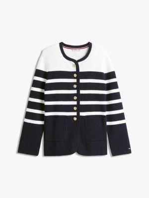 Oversized Gold-Button Stripe Cardigan | Tommy Hilfiger