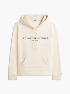 Tommy Logo Fleece Hoodie — Light Beige Heather 5