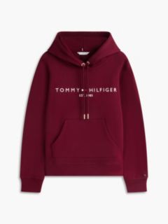 Tommy Logo Fleece Hoodie — Burgundy 5
