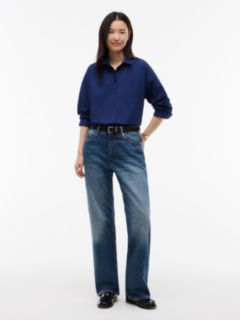 Relaxed Fit Cotton Shirt — Preppy Navy 2
