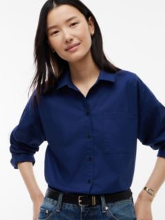 Relaxed Fit Cotton Shirt — Preppy Navy 3