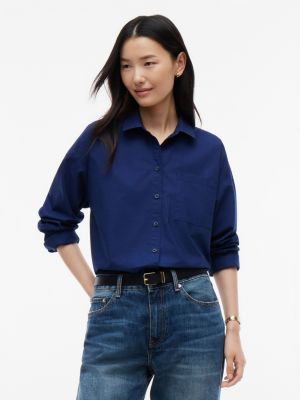 Relaxed Fit Cotton Shirt, Preppy Navy