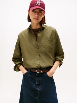 Relaxed Fit Cotton Shirt, Uniform Olive