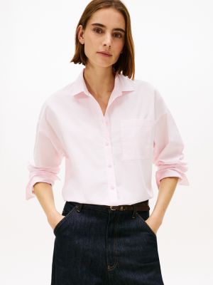 Relaxed Fit Cotton Shirt, Light Pink