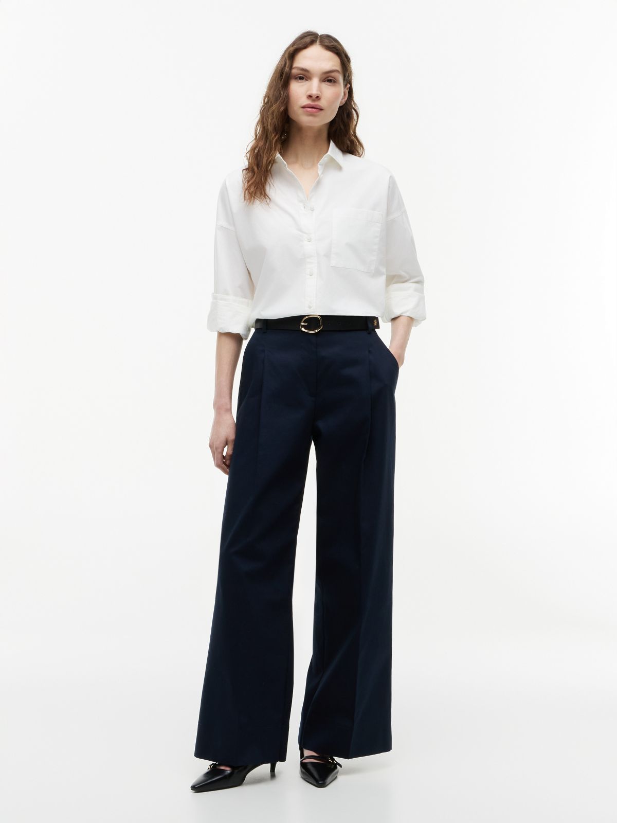 Relaxed Fit Cotton Shirt — Optic White
