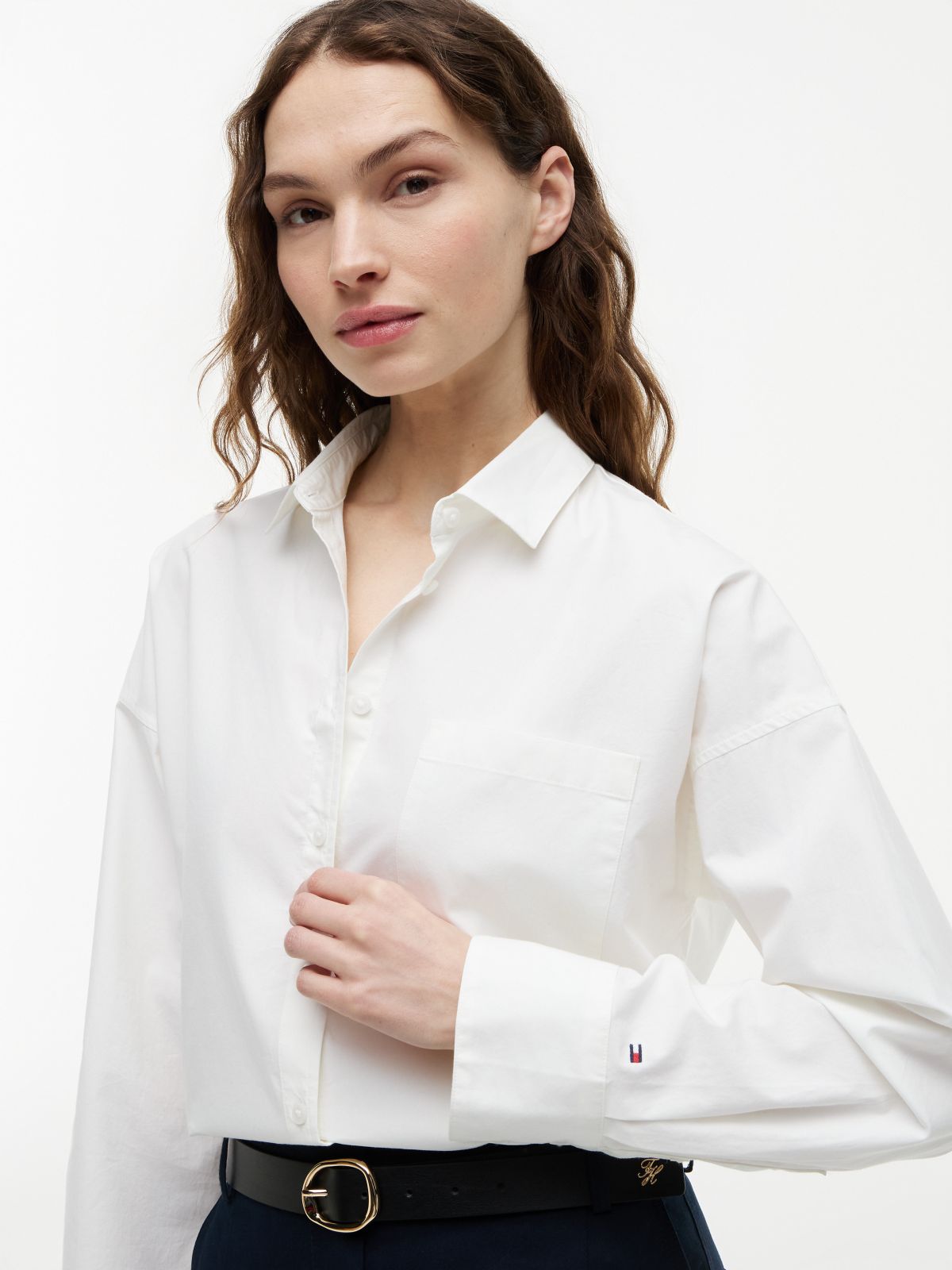 Relaxed Fit Cotton Shirt — Optic White