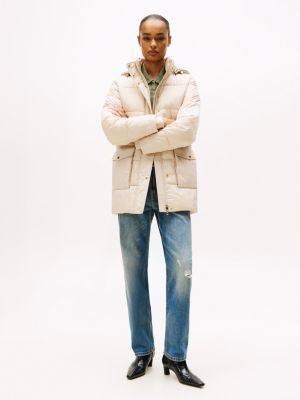 Hooded Puffer Coat, Classic Beige