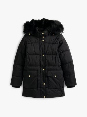 Женская куртка Tommy Hilfiger Hooded Puffer, цвет: Чёрный — фото 8