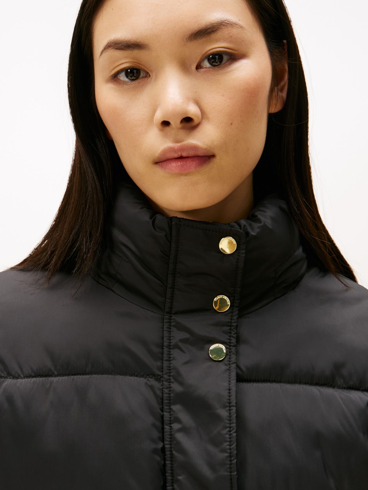 Hooded Puffer Coat — Black