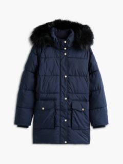 Hooded Puffer Coat — Navy Blue 9