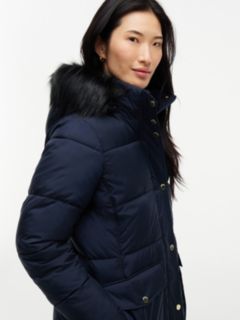 Hooded Puffer Coat — Navy Blue 4