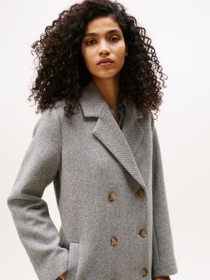 ジャケット・アウター Beaver Wool Double Breasted Overcoat Men's pale blue pure wool beaver coat | Corneliani