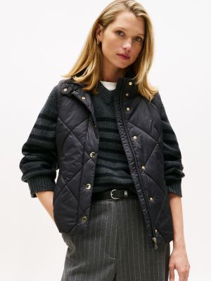 Insulated Quilted Vest, Black