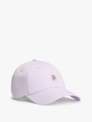 Tommy Hilfiger Monogram Logo Baseball Cap In Purple