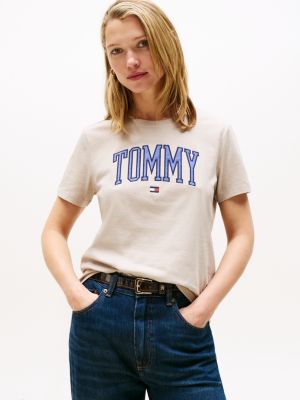 Tommy Logo T-Shirt, Stone