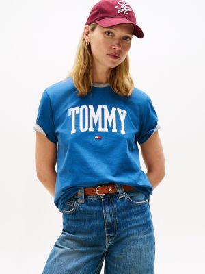 Tommy Logo T-Shirt, Fossil Blue
