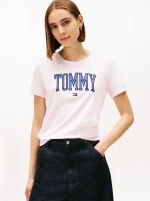 Varsity Tommy Logo T-Shirt, Pink Heather