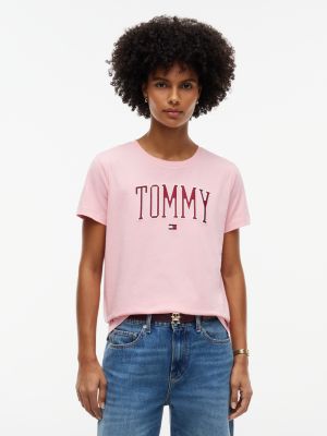 Varsity Tommy Logo T-Shirt, Pink