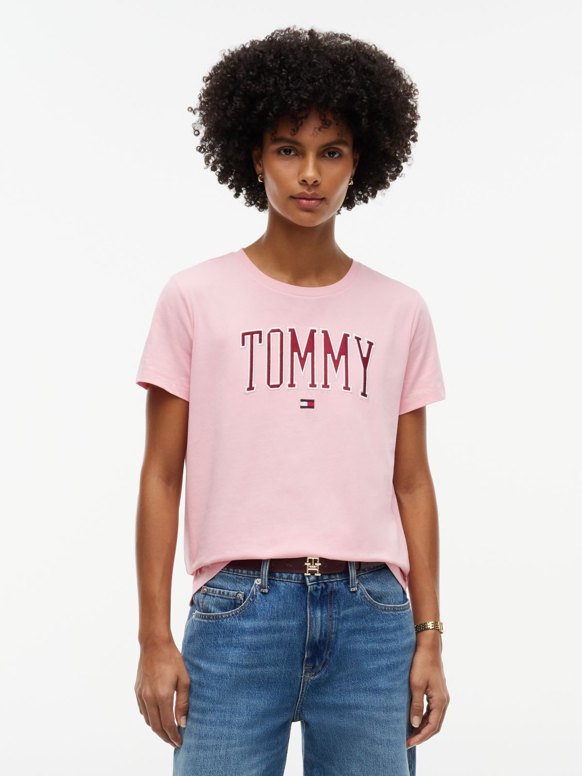 Varsity Tommy Logo T-Shirt — Pink