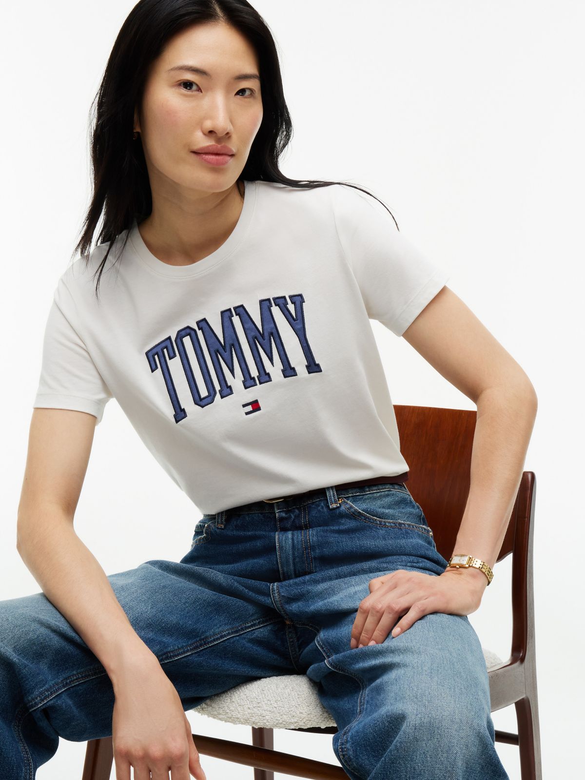 Varsity Tommy Logo T-Shirt — Ivory