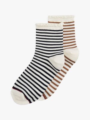 Stripe Trouser Sock 2-Pack, Ivory / Multi
