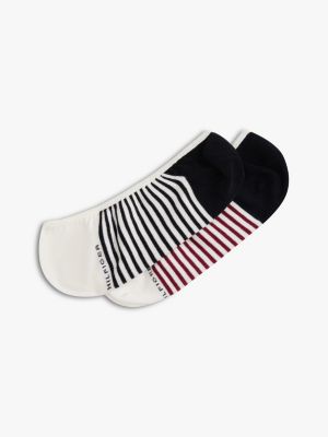 Stripe No-Show Sock 2-Pack, Navy / Multi