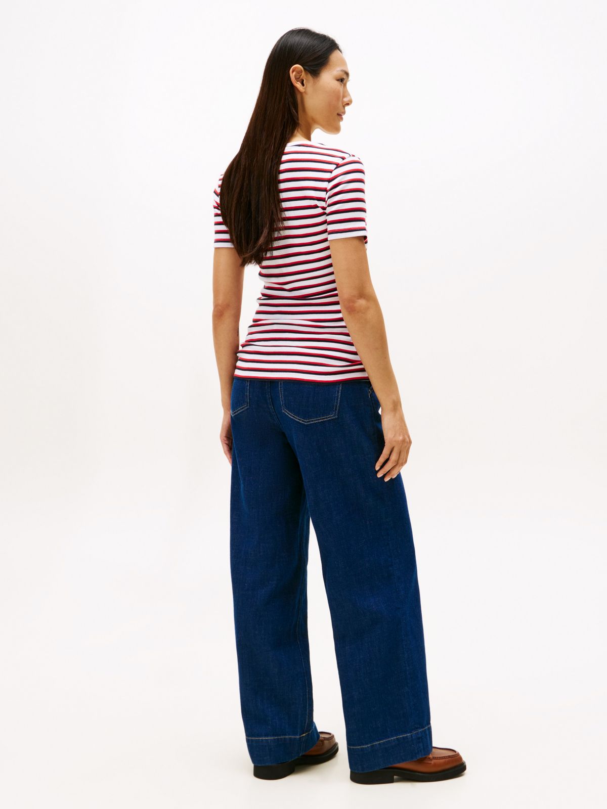 V-Neck Stripe Favorite T-Shirt — Optic White
